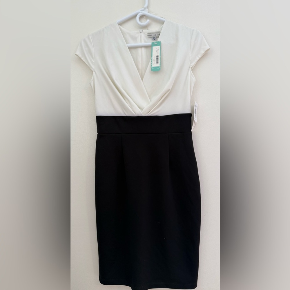 NWT Fleur And Stone Black and White Dress Sz 4